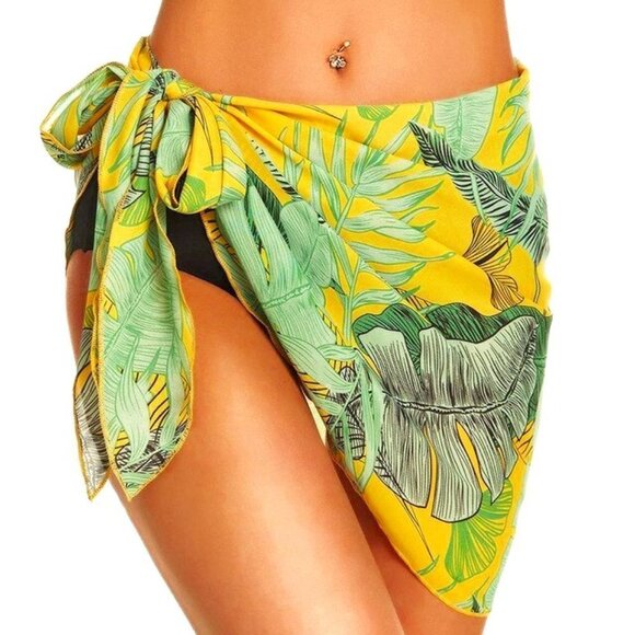 BEACHES & BOHO SHEER FLORAL SARONG SWIMSUIT COVER SIZE OS NWT - Picture 1 of 7